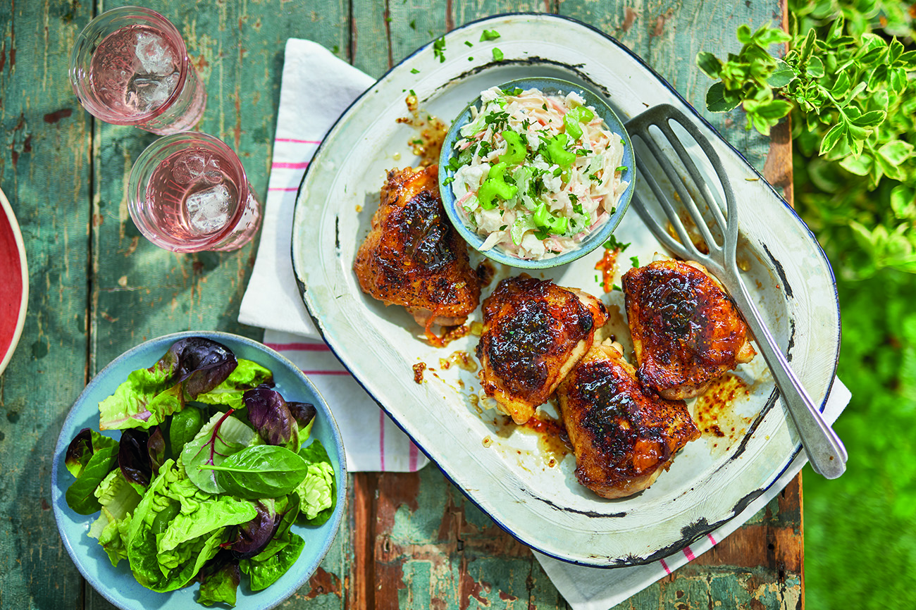 Sticky marmalade chicken with goats cheese slaw Southern Coop