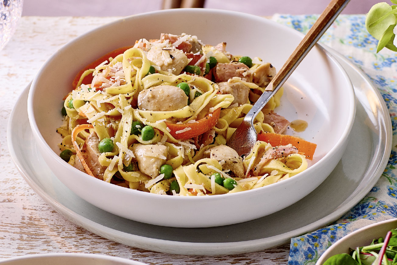 Chicken in white wine tagliatelle Southern Coop