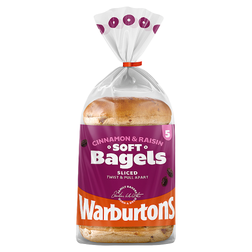 Warburtons Bagels Cinnamon and Raisin 5PACK